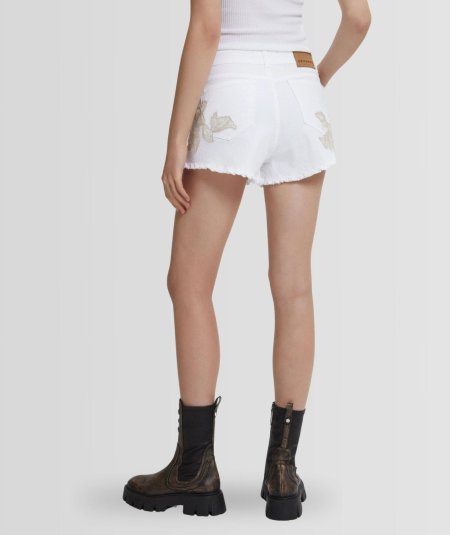 Shorts con ricamo lurex